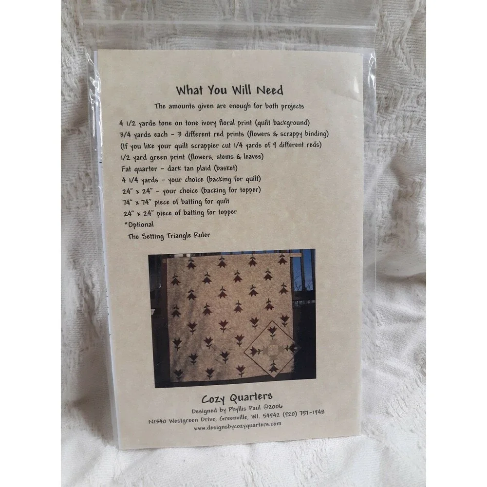 NEW My Garden Quilt Pattern by Cozy Quarters 2006 Quilt Sewing Pattern
